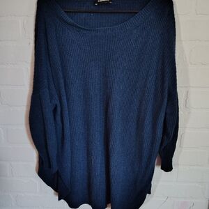 Express Deep Blue Crew Neck Sweater